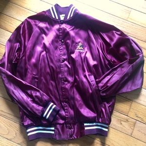 80s Era Burgundy Anhauser/Busch/Budweiser Satin Bomber Jacket